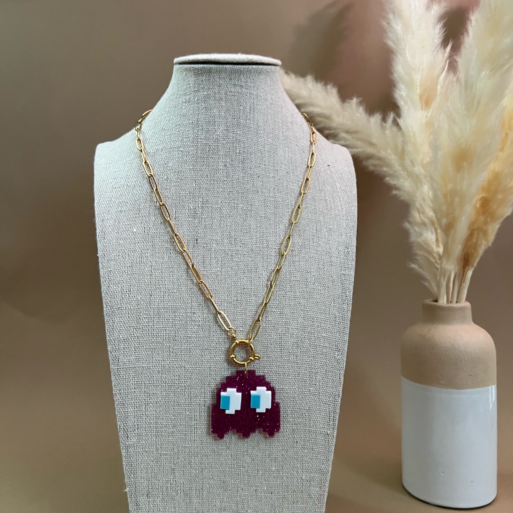 Y2k Whimsical Pac-Man Charm Necklace - Retro Fun Pac-Man Necklace